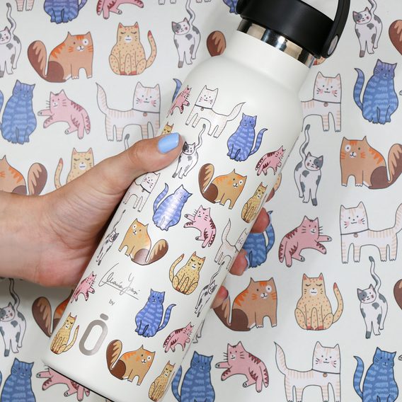 Runbott Termoláhev 600 ml CATS WHITE