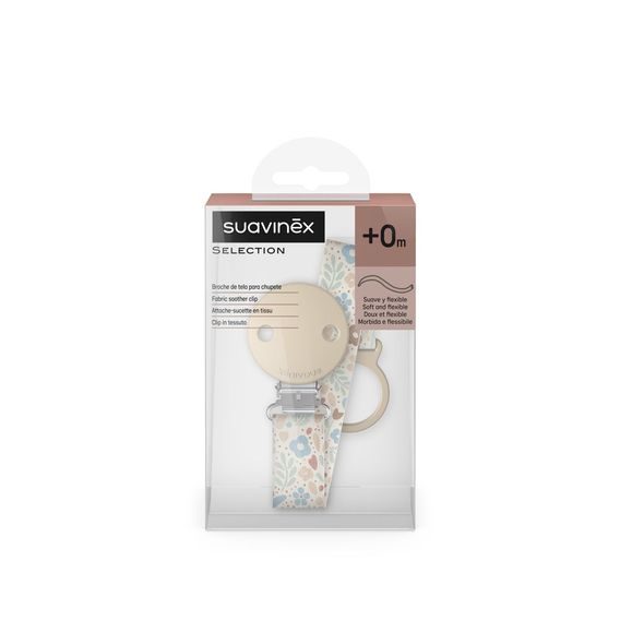 Suavinex Wonderland Klip na dudlík se stuhou KRÉMOVÝ KVĚT