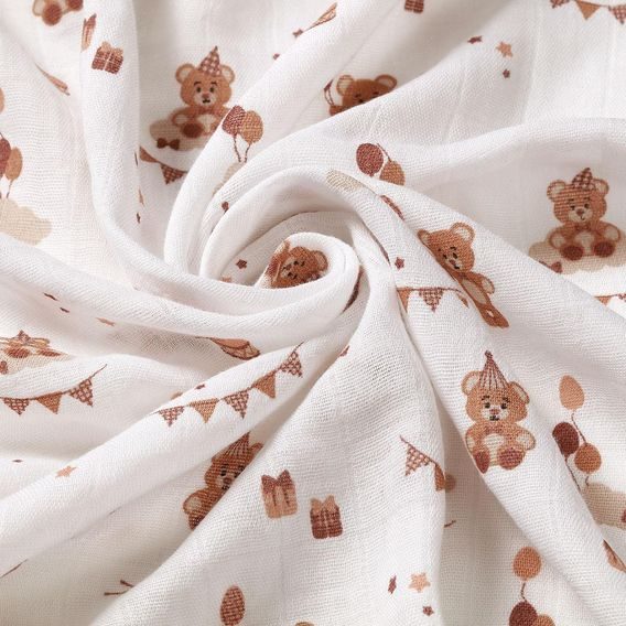 BabyOno Bambusové pleny 3ks HNĚDÁ Medvídci