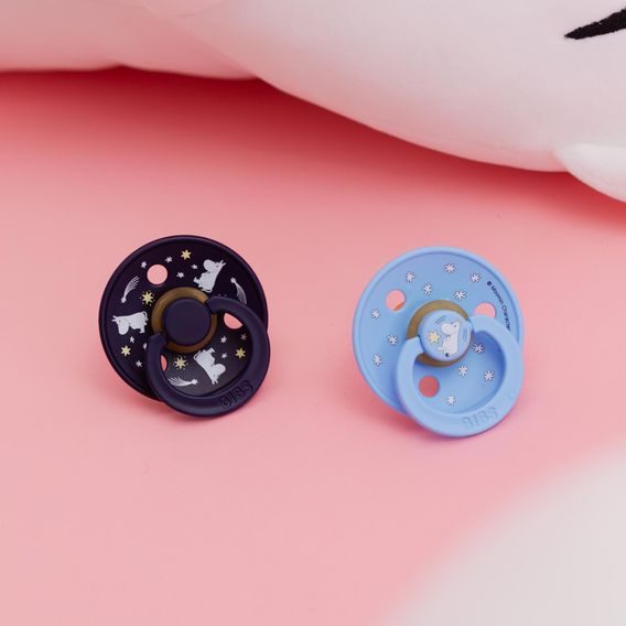 BIBS Moomin Dudlíky kaučuk kulaté 6-18m 2ks Good Night Breeze Mix