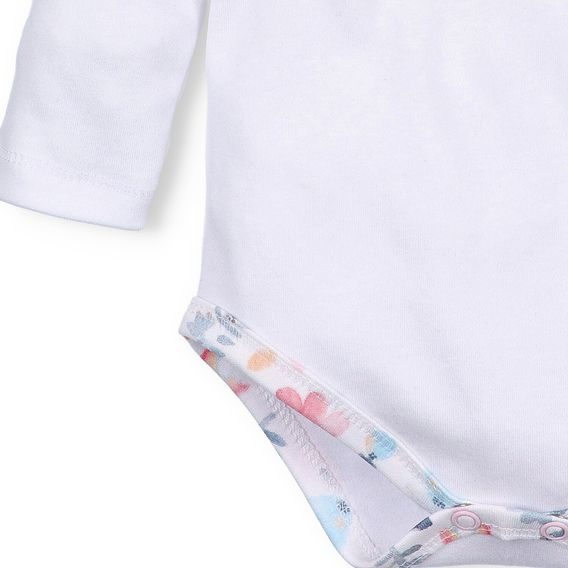 NINI Body dlouhý rukáv Rainbow Garden BÍLÉ