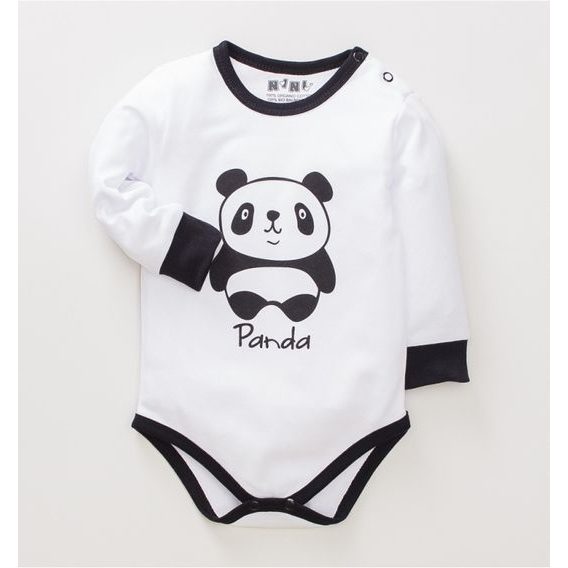 NINI Body dlouhý rukáv Panda BÍLÉ