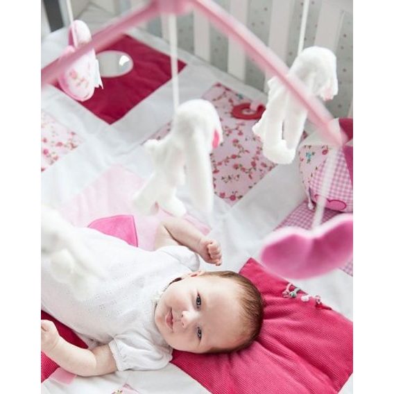 Tiamo Hudební kolotoč na postýlku zajíček LITTLE DUTCH - PINK BLOSSOM