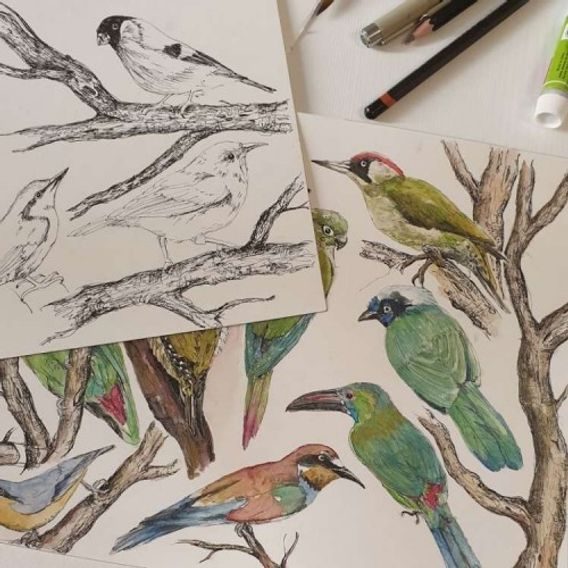 Makaszka Taška Shopper Bag ORNITHOLOGY