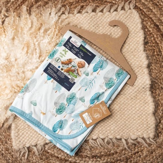 BabyMatex Dětská deka Bamboo (75x100) MODRÝ LES