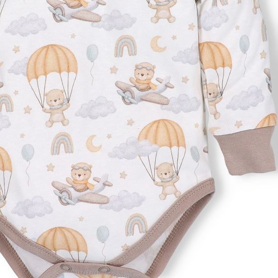 NINI Body dlouhý rukáv Méďa Pilot VZOROVANÉ