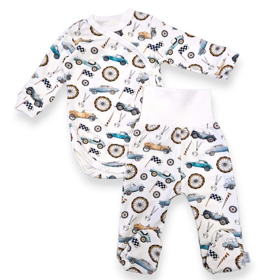 Le Bebe Souprava body + polodupačky Retro cars