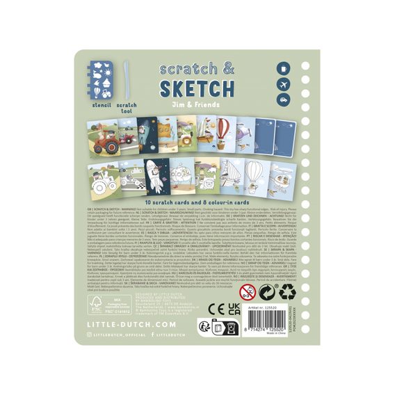 Little Dutch Kniha stírací Jim & Friends