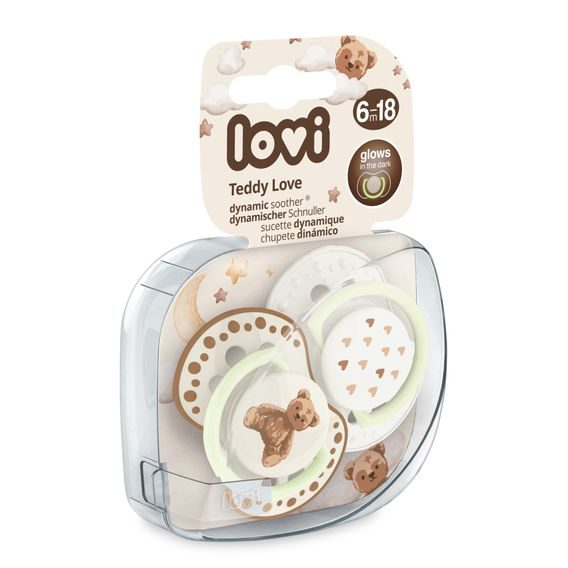 LOVI Dudlík 6-18m silikon dynamický Teddy Love 2ks
