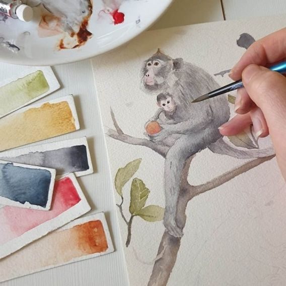 Makaszka Bambusová sada do postýlky "M" (100x135/60x40) MONKEYS