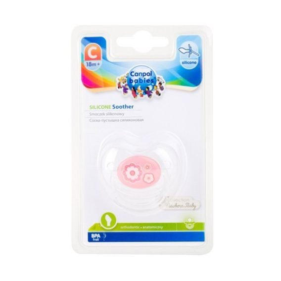 Canpol babies Dudlík 18m+ silikon anatomický Newborn Baby RŮŽOVÝ