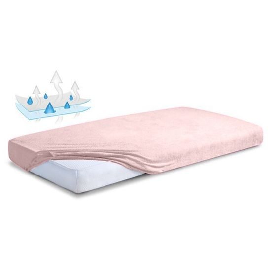 BabyMatex Nepromokavé froté prostěradlo 140x70cm SVĚTLE RŮŽOVÉ