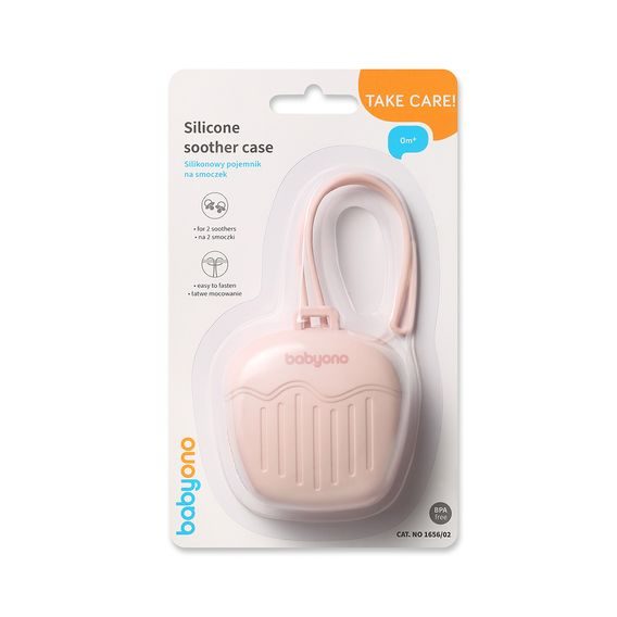 BabyOno Silikonové pouzdro na dudlíky RŮŽOVÁ
