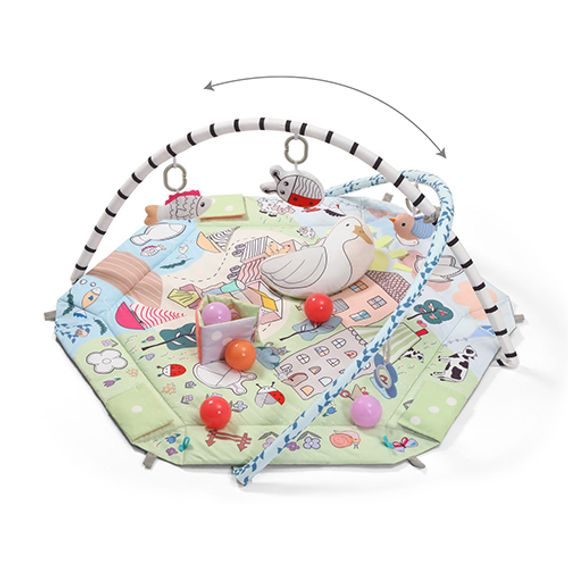 BabyOno Hrací deka s hrazdičkou FUNNY FARM