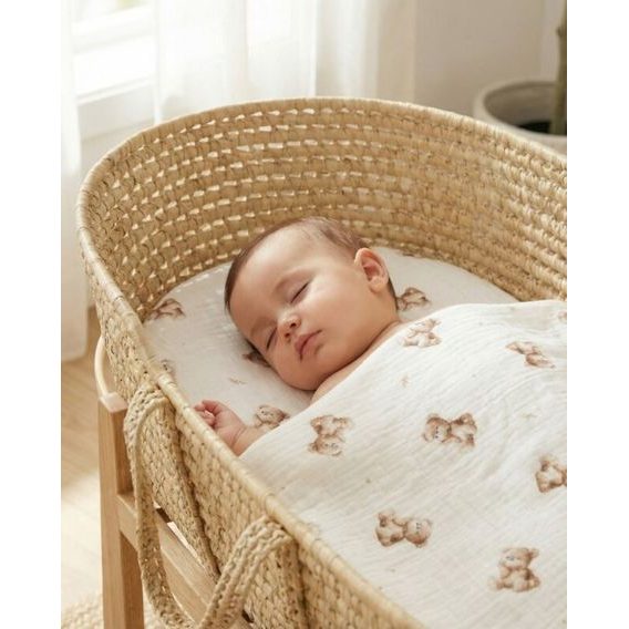 Albero Mio Mušelínové prostěradlo do kočárku 2ks (CM1) VINTAGE TEDDY