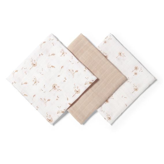 BabyOno Bambusové pleny 3ks BÉŽOVÁ Pampelišky