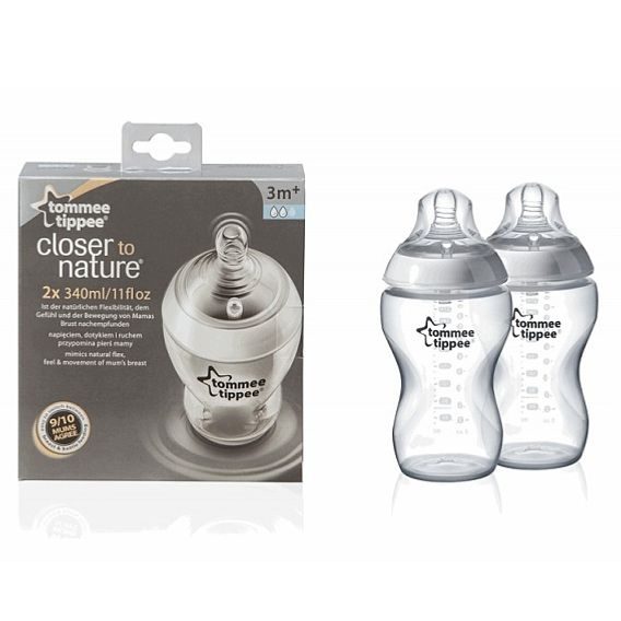 Tommee Tippee Kojenecká láhev C2N 340ml 3m+, 2ks