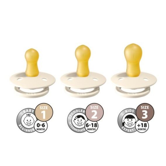 BIBS Boheme Dudlíky kaučuk kulaté 0-6m 2ks Vanilla/Peach