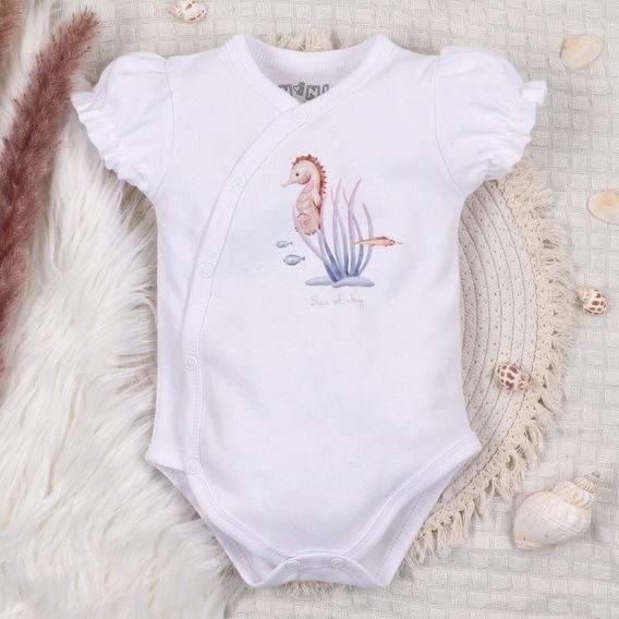 NINI Zavinovací body krátký rukáv Ocean Girl BÍLÉ