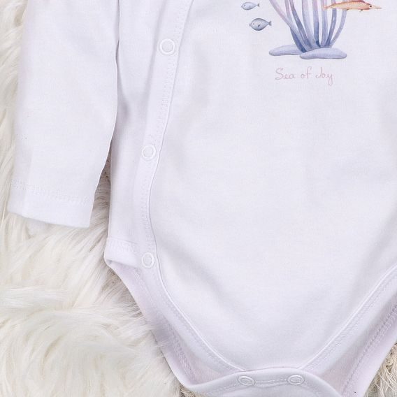 NINI Zavinovací body dlouhý rukáv Ocean Girl BÍLÉ