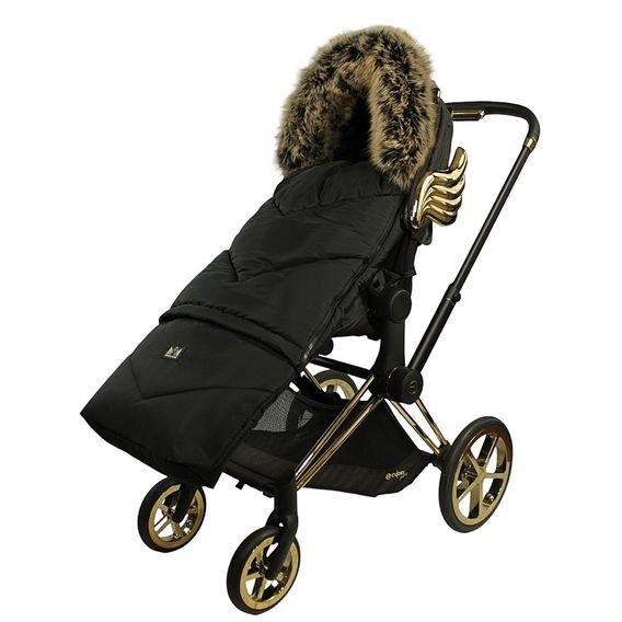 Little Elite Zimní fusak 4v1 Combi ČERNÝ béžový kožíšek