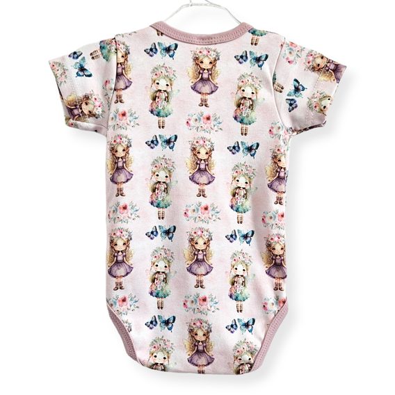 Le Bebe Body krátký rukáv Růžové víly