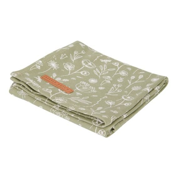 Little Dutch Osuška swaddle (120x120) WILD FLOWERS OLIVE