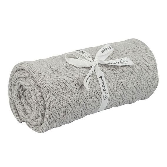 Le Pampuch Pletená dětská deka Bamboo/Cotton Braids - LIGHT GREY