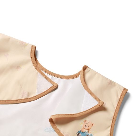 BabyOno Omyvatelný bryndák zástěrka 6m+ HNĚDÝ MEDVÍDCI