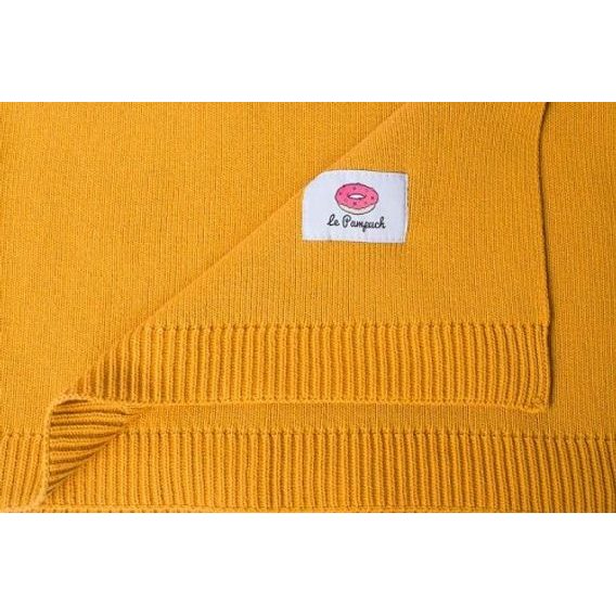 Le Pampuch Pletená dětská deka 100%Cotton PREMIUM - MUSTARD