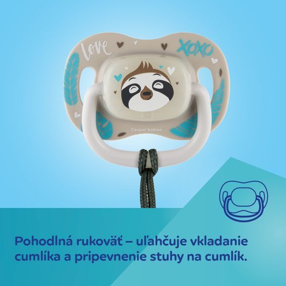 Canpol babies Dudlík 0-6m silikon symetrický Exotic Animals LENOCHOD