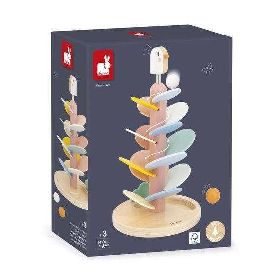 Janod Sweet Cocoon Dřevěná kuličková dráha Ptáček