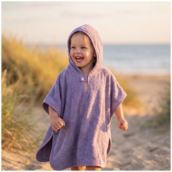 Kikko BIO bavlněné froté pončo XKKO Organic LAVENDER AURA