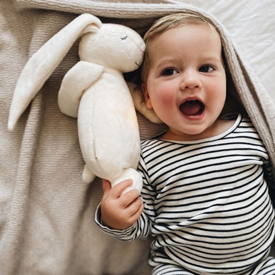 MOONIE Usínáček zajíček 2.0 Organic GREY NATUR