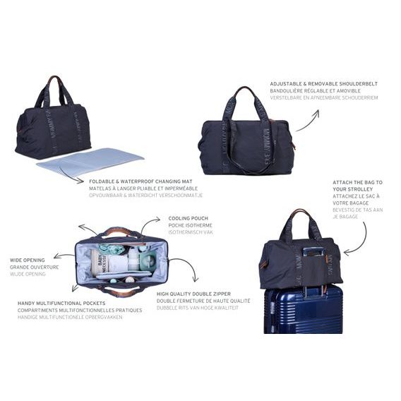 Childhome Přebalovací taška Mommy Bag Signature Urban Dark Grey