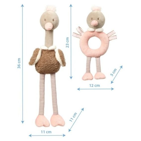 BabyOno Sada plyšových hraček OSTRICH McKNOX FAMILY