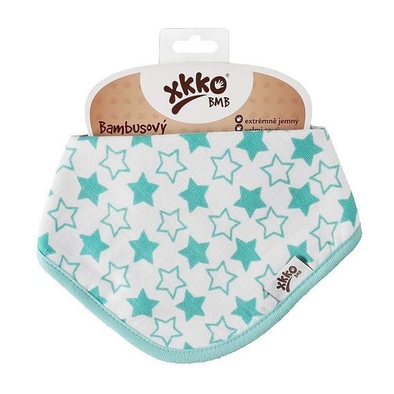 Kikko Bambusový slintáček XKKO®BMB - LITTLE STARS TURQUOISE