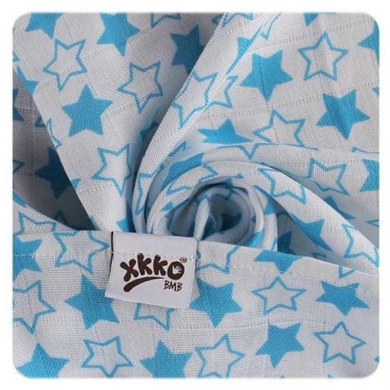 Kikko Bambusové pleny XKKO®BMB 70x70cm Little Stars CYAN MIX 3ks