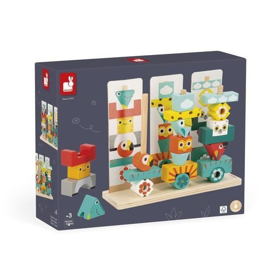 Janod Dřevěná stavebnice Indiánský totem Tropik