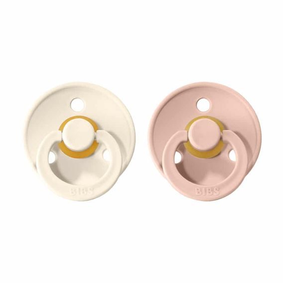 BIBS Colour Dudlíky kaučuk kulaté 18m+ 2ks Ivory/Blush
