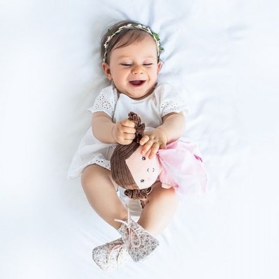 BabyOno Látková panenka LENA - RŮŽOVÁ