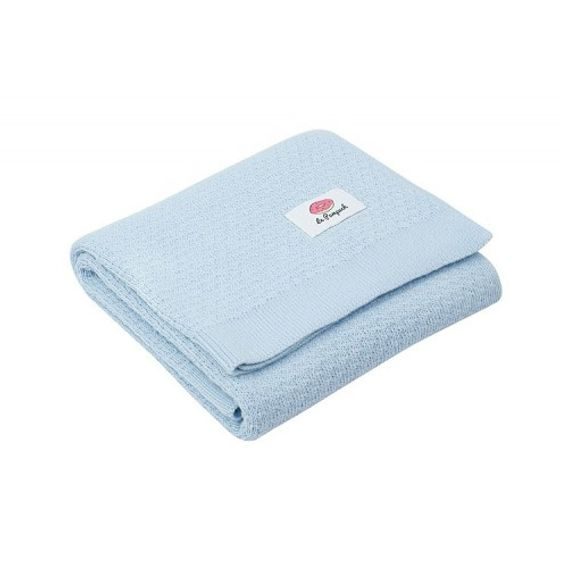 Le Pampuch Pletená dětská deka 100%Cotton WINTER - BABY BLUE