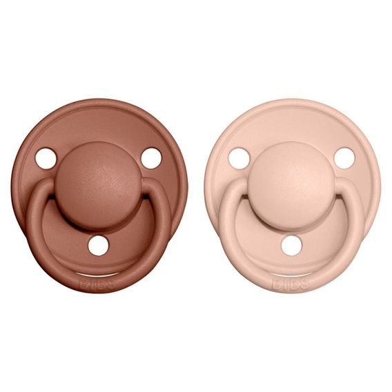 BIBS De Lux Dudlíky kaučuk kulaté 6-18m 2ks Woodchuck/Blush