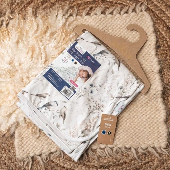 BabyMatex Dětská deka INES (75x100) KVĚTY A PTÁČCI