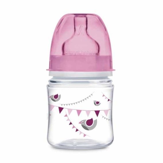 Canpol babies Kojenecká láhev EasyStart LET´S CELEBRATE 120ml - RŮŽOVÁ