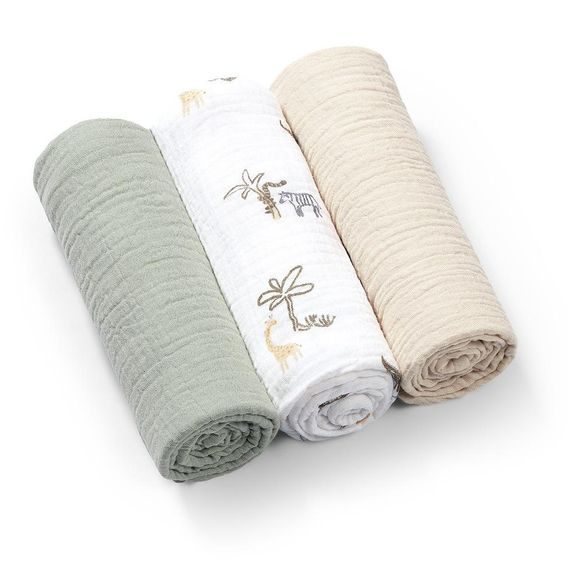 BabyOno Mušelínové pleny 3ks SAFARI