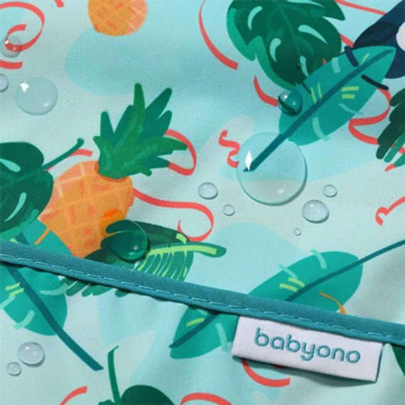 BabyOno Bryndák s rukávy omyvatelný 6m+ TOUCANS