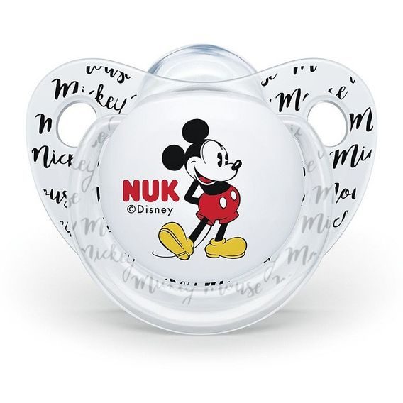 NUK Dudlík 6-18m silikon Trendline MICKEY - TRANSPARENT