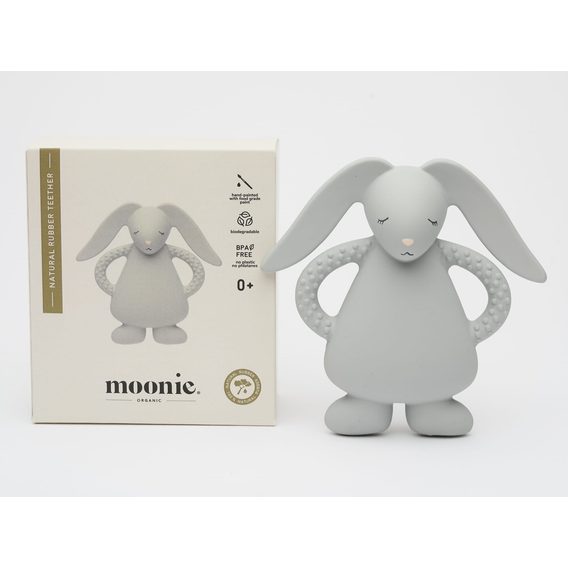 MOONIE Kousátko přírodní kaučuk Zajíček SILVER