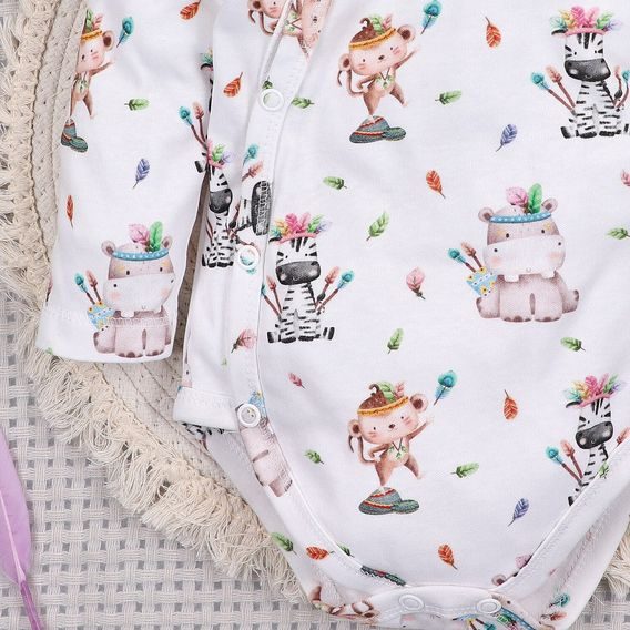 NINI Zavinovací body dlouhý rukáv Zebra VZOROVANÉ